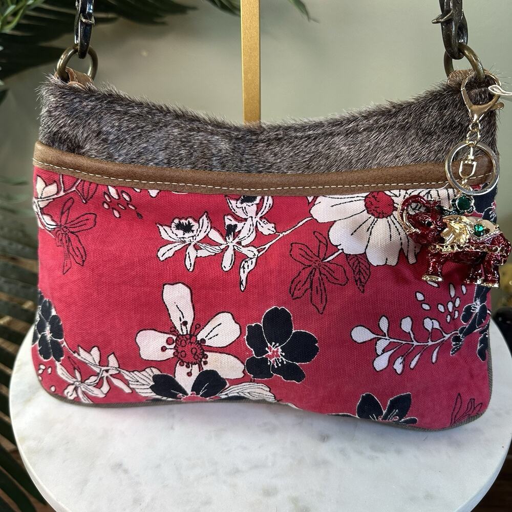 Myra Bag Boho Western Crossbody Hair on Hide Blossom Bag elephant charm
